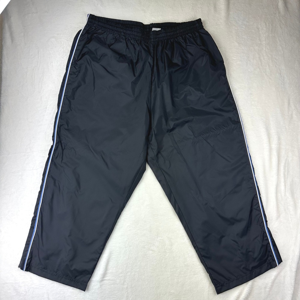 Weather Tamer Track Pants Mens 3X Relaxed Black Windbreaker Stripe Baggy Y2K